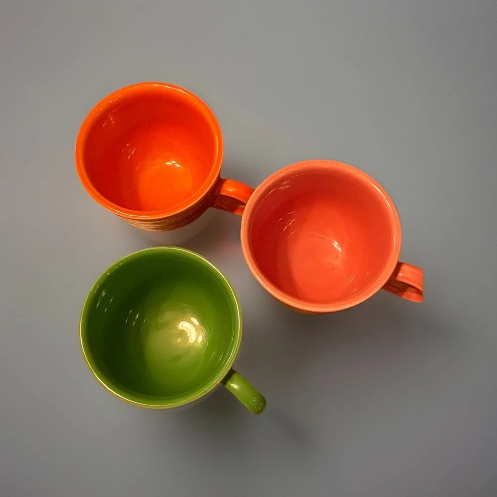 Vintage FIESTA‎  Homer Laughlin Fiestaware 3 Cups And 3 Bowls